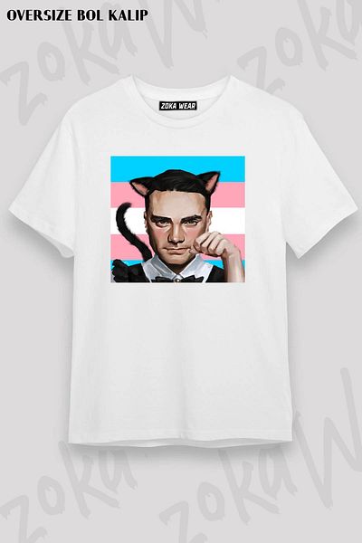 ZOKAWEAR Μπλουζάκι με στάμπα Unisex Oversize Ben Shapiro Catboy Maid Design