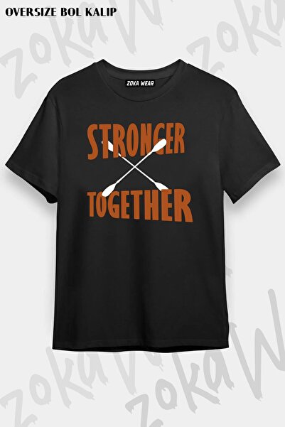 ZOKAWEAR Unisex Oversize Fit Stronger Together, Μπλουζάκι με στάμπα με σχέδιο...