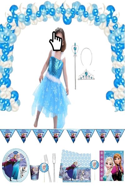 Parti Selesi Costum Elsa umflat, rochie Elsa Frozen Frozen