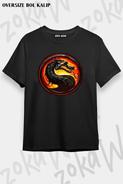 ZOKAWEAR Unisex Oversize Kalıp Mortal Kombat Tasarım Baskılı Tshirt
