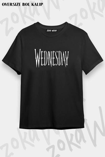ZOKAWEAR Wednesday Addams Family Logo Štampano Unisex Oversize kroj majica