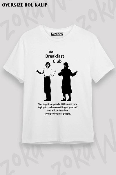ZOKAWEAR Μπλουζάκι με στάμπα Unisex Oversize Breakfast Club Design
