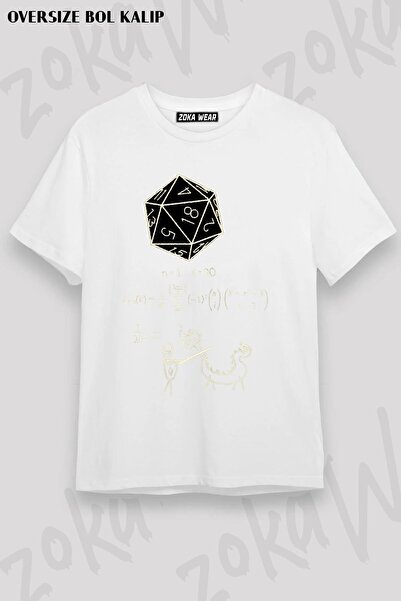 ZOKAWEAR Unisex Oversize kroj Die The Science Of 20 Sided Dice Design Štampan...