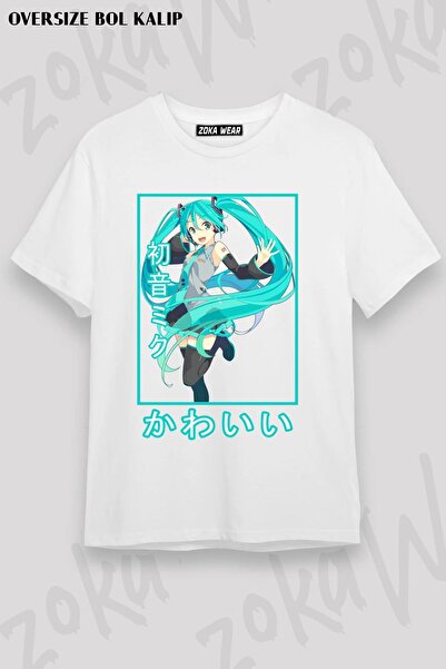 ZOKAWEAR Tricou unisex oversize cu imprimeu Hatsune Miku v2
