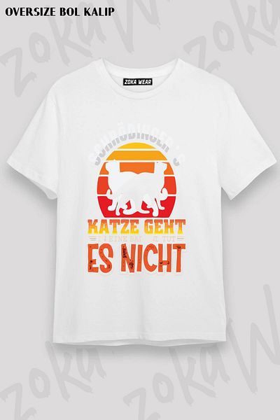 ZOKAWEAR Tricou unisex oversize cu imprimeu cu designul pisicii lui Schrödinger