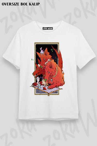 ZOKAWEAR Μπλουζάκι με στάμπα Unisex Oversize Cerberus Hades Game Design