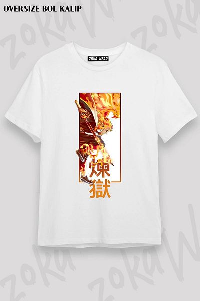 ZOKAWEAR Μπλουζάκι με στάμπα Unisex Oversize Mold Fire Breathing Design