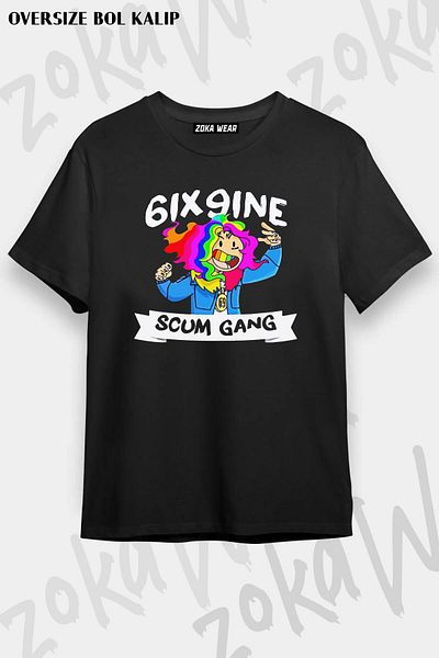 ZOKAWEAR Μπλουζάκι με στάμπα Unisex Oversize 6ix9ine Design