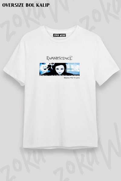 ZOKAWEAR Unisex Oversize Mold Evanescence Φέρτε με στη ζωή Σχεδιασμός εμπριμέ μπλουζάκι