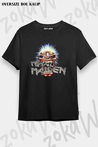ZOKAWEAR Tricou unisex oversize cu imprimeu Eat Iron Maiden Design