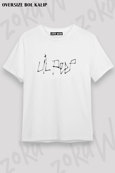 ZOKAWEAR Unisex Oversize Fit λογότυπο lil peep Σχέδιο εμπριμέ μπλουζάκι