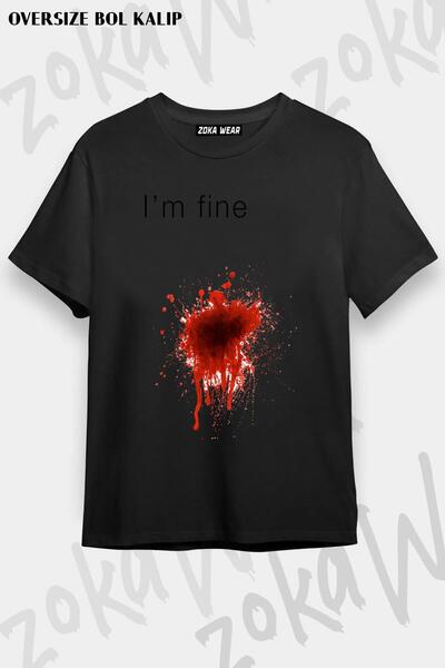 ZOKAWEAR Unisex Oversize kroj Mold I'm Fine Design Štampano majica