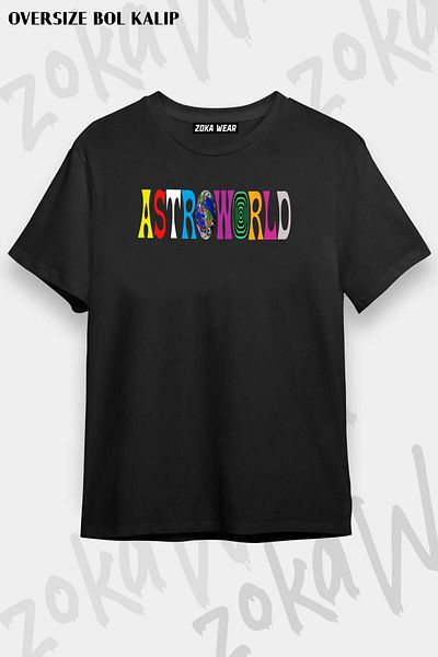 ZOKAWEAR Μπλουζάκι με στάμπα με λογότυπο Unisex Oversize Fit Astroworld