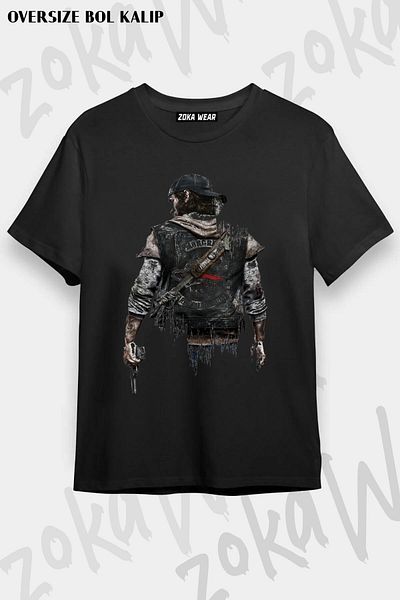ZOKAWEAR Tricou unisex oversize cu imprimeu Days Gone Game Design