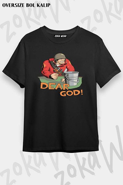 ZOKAWEAR Tricou unisex oversize Team Fortress 2 Merch Design imprimat
