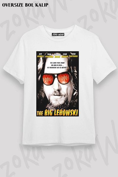 ZOKAWEAR Unisex Oversize - Tricou imprimat cu design Big Lebowski3