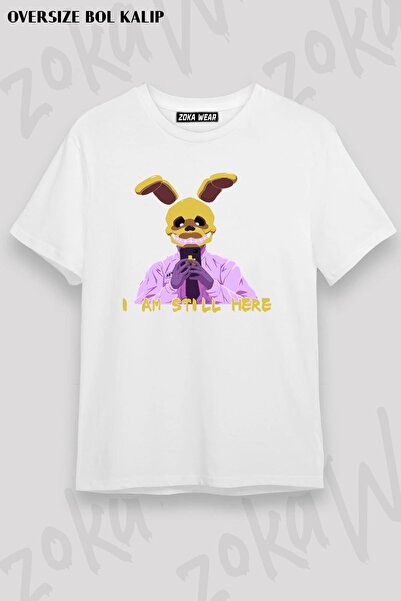ZOKAWEAR Unisex Oversize Fit Fnaf I Am Still Here Design Printed Tshirt
