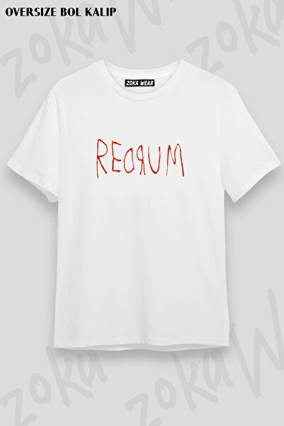 ZOKAWEAR Unisex Oversize Fit Redrum Ταινία The Shining Design Printed Tshirt