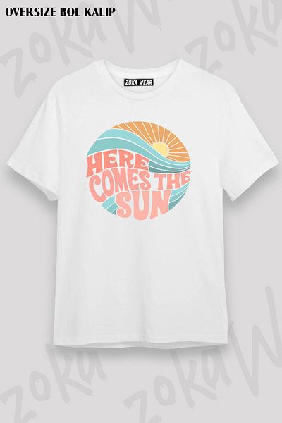 ZOKAWEAR Tricou unisex oversize Pink Groovy - Sun Printed