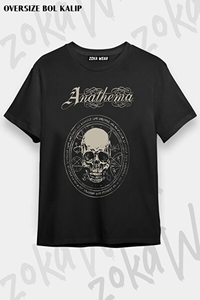 ZOKAWEAR Tricou unisex oversize cu imprimeu cu craniu Anathema Design