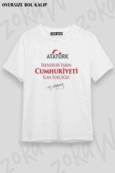 ZOKAWEAR Unisex Oversize Mold Θα ανακηρύξουμε την αύριο Republic Design Printed Tshirt