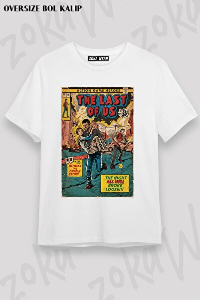 ZOKAWEAR Tricou unisex oversize „The Last of Us” cu imprimeu intro comic