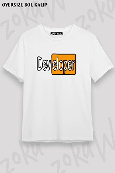 ZOKAWEAR Τυπωμένο μπλουζάκι Unisex Oversize Hardcode Developer Software Design