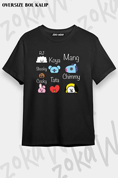 ZOKAWEAR Unisex Oversize kroj Mold Bts Bt21 Design Štampano majica
