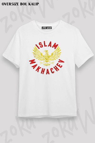 ZOKAWEAR Tricou oversize unisex cu model Eagle MMA UFC Islam Makhachev