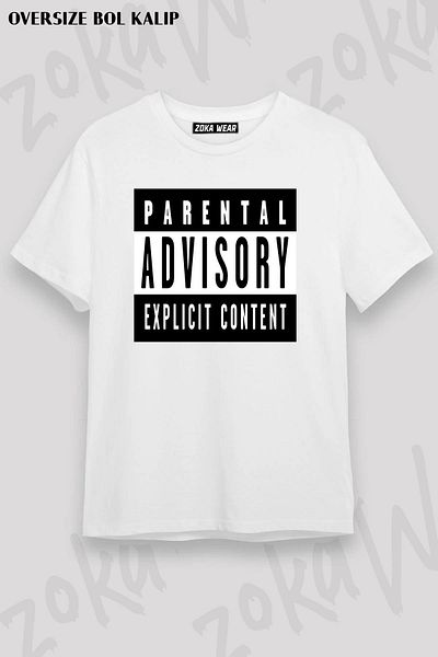 ZOKAWEAR Μπλουζάκι με στάμπα Unisex Oversize Parental Advisory Design