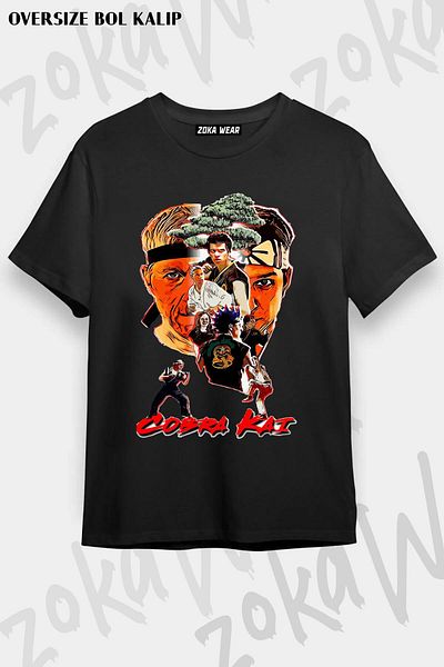 ZOKAWEAR Tricou unisex oversize cu imprimeu Cobra Kai v5 Design