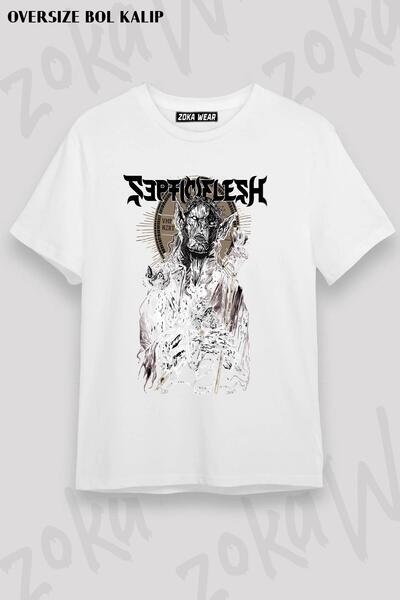 ZOKAWEAR تيشيرت مطبوع بتصميم Septicflesh 3 مقاس كبير للجنسين