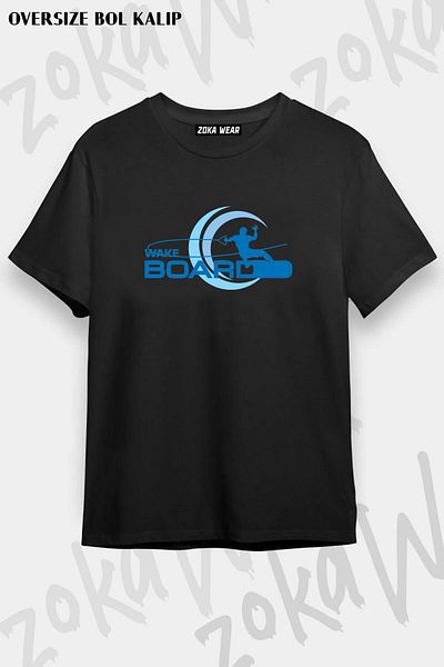 ZOKAWEAR Tricou unisex oversize Wakeboard Design Wakeboard Tricou imprimat