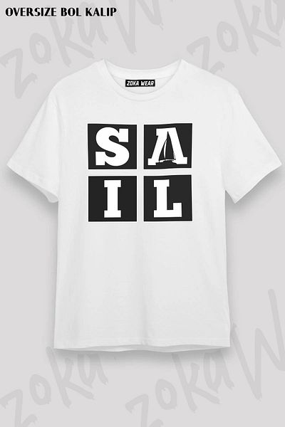 ZOKAWEAR Μπλουζάκι με στάμπα Unisex Oversize Sail Sail2 Design
