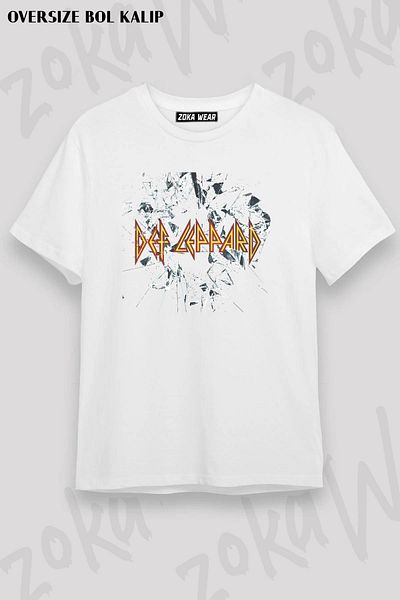 ZOKAWEAR Μπλουζάκι με στάμπα Unisex Oversize Fit Def Leppard Design