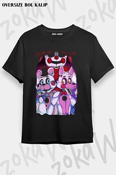 ZOKAWEAR Unisex Oversize Fit Fnaf,Sister Location Design Printed Tshirt