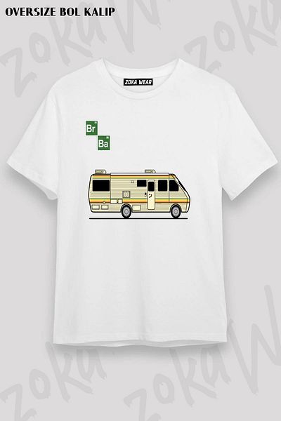 ZOKAWEAR Unisex Oversize Fit Caravan, Μπλουζάκι με στάμπα με σπαστό σχέδιο