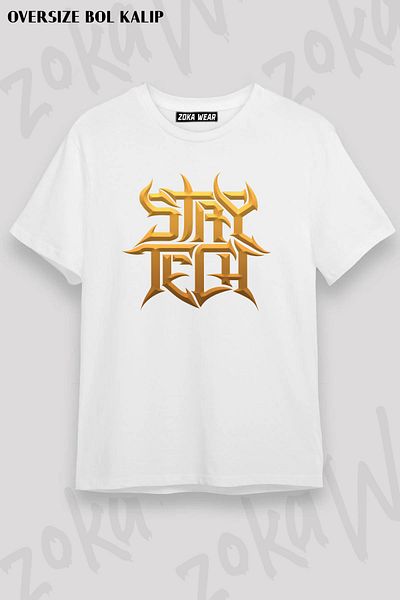ZOKAWEAR Tricou unisex oversize cu imprimeu Archspire Stay Tech Design