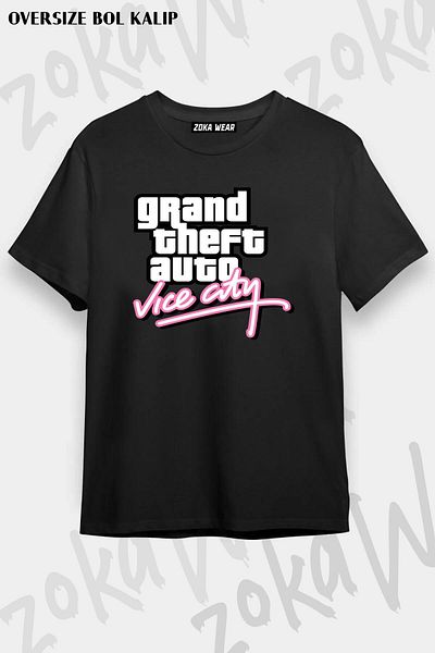 ZOKAWEAR Μπλουζάκι με στάμπα Unisex Oversize Gta Vice City Nostalgia Design