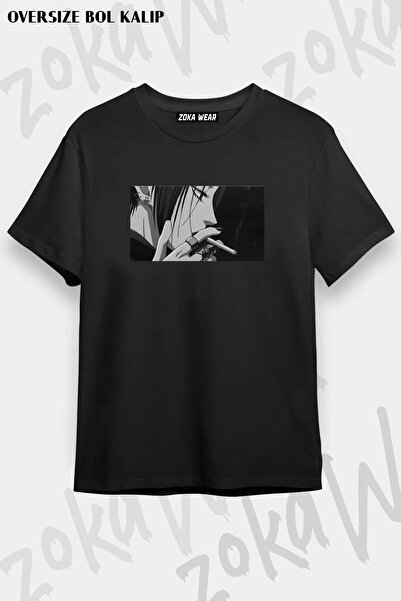 ZOKAWEAR Tricou unisex oversize NANA OSAKİ v3 imprimat - negru