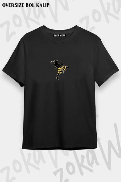 ZOKAWEAR Unisex Oversize Kalıp Kick Boks kickbox Tasarım Baskılı Tshirt