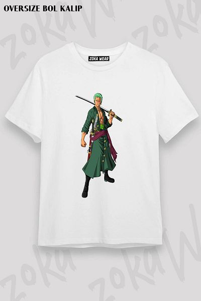 ZOKAWEAR Μπλουζάκι με στάμπα Unisex Oversize One Piece Zoro B Design
