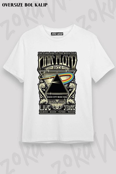 ZOKAWEAR Μπλουζάκι Carnegie Hall Pink Floyd με μοτίβο Unisex Oversize