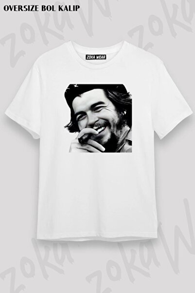 ZOKAWEAR Unisex Oversize Kalıp Che Guevara v4 Tasarım Baskılı Tshirt
