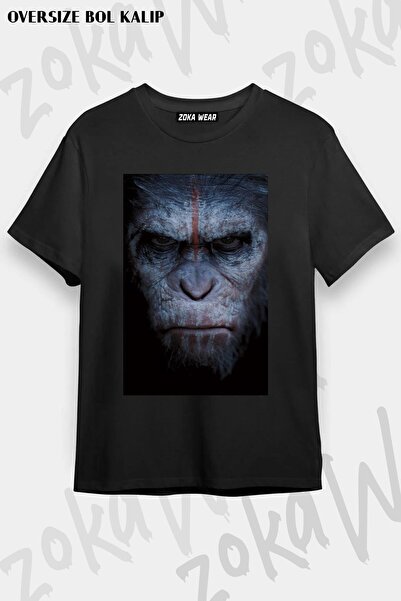 ZOKAWEAR Tricou unisex oversize cu imprimeu Maimuțele Hell Dawn Design