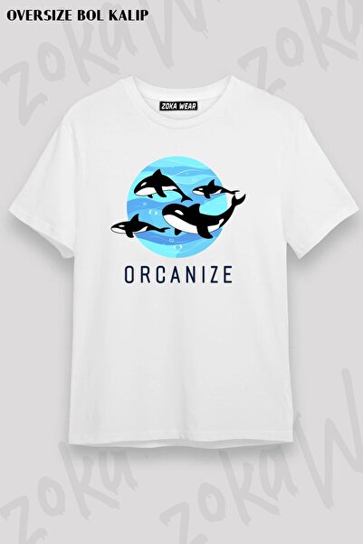 ZOKAWEAR Tricou unisex oversize cu imprimeu Orca Killer Whale Attacks