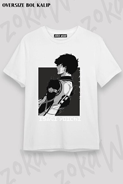 ZOKAWEAR Isagi Yoichi Blue Lock Unisex Oversize kroj Dizajn Štampano T-shirt