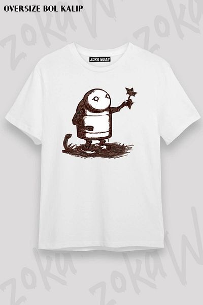 ZOKAWEAR Μπλουζάκι με στάμπα Unisex Oversize NieR Automata Robot Design
