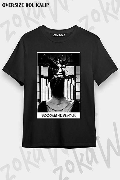 ZOKAWEAR Noapte bună, tricou oversize unisex cu model Punpun