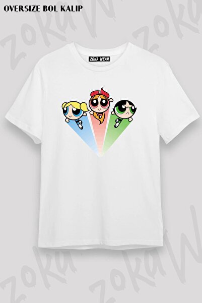 ZOKAWEAR Tricou unisex oversize Powerpuff girls2 cu imprimeu